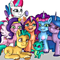 Пародия на g4 арт мэйнсэвен с героями g5 от JackyBreeze