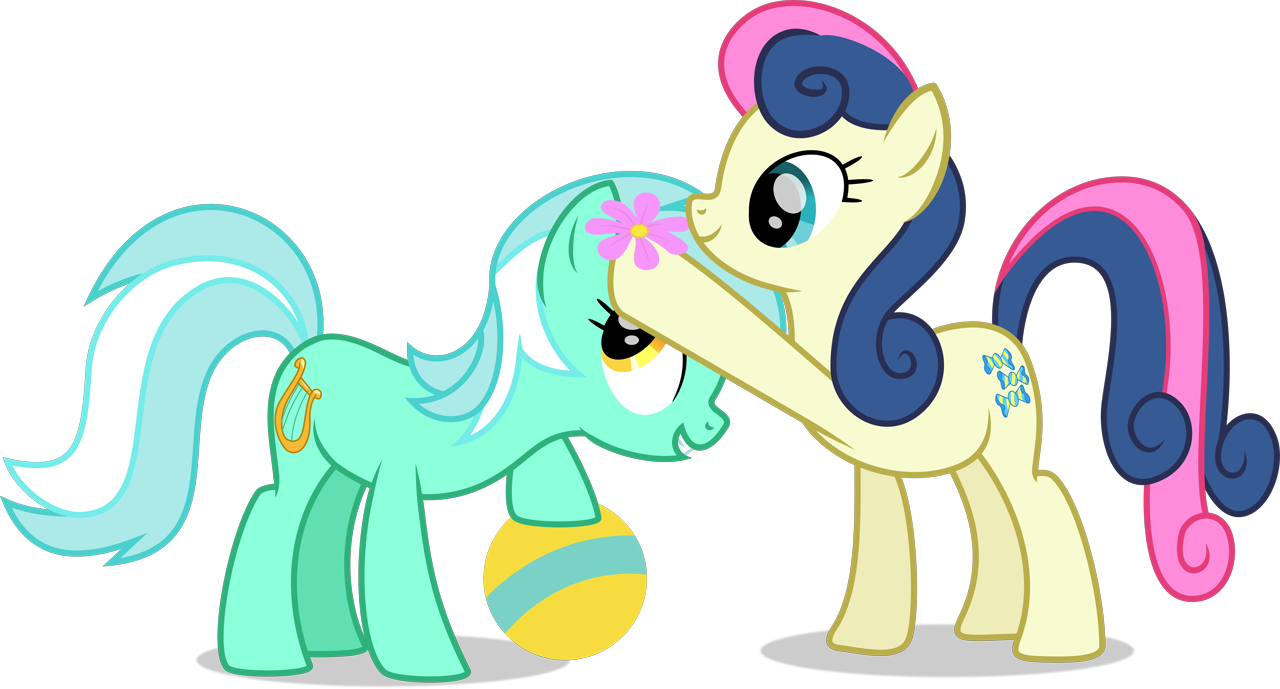 *Alt title: Lyra Heartstrings and Sweetie Drops*
I assumed vector Lyrabon is your lucky day, because they're literally in every episode.
Cutie mark by ZuTheSkunk
Traced from episode Party Pooped (S5E11)